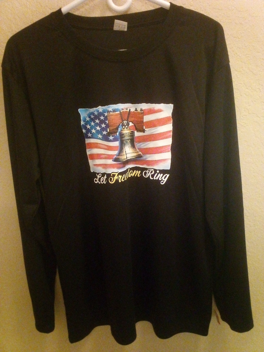 Let Freedom Ring Black Long Sleeve Tee. Woman Or Men.